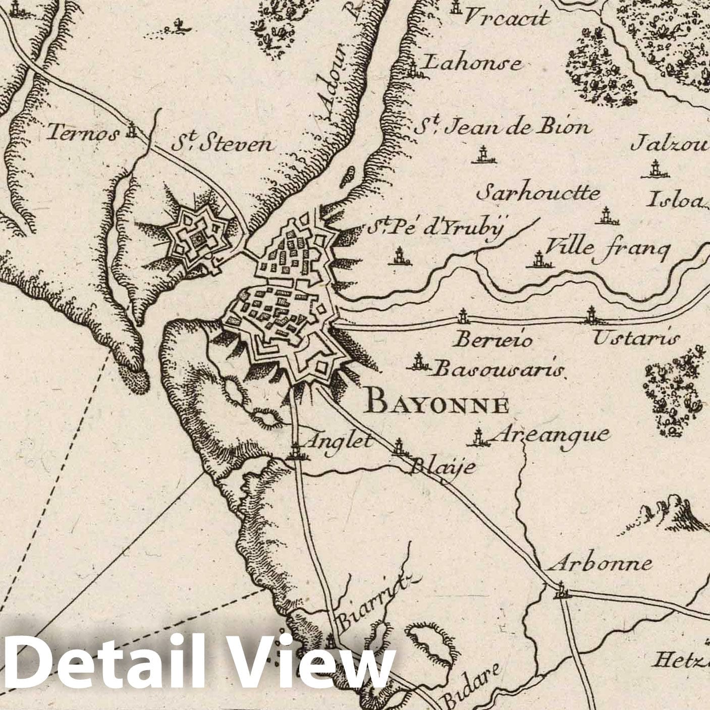 Bayonne, Gascony - Nautical Chart, 1764 by Bellin