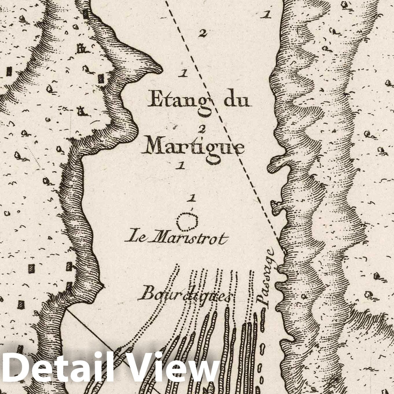 Martigues - Nautical Chart, 1764 - Historical Map Print
