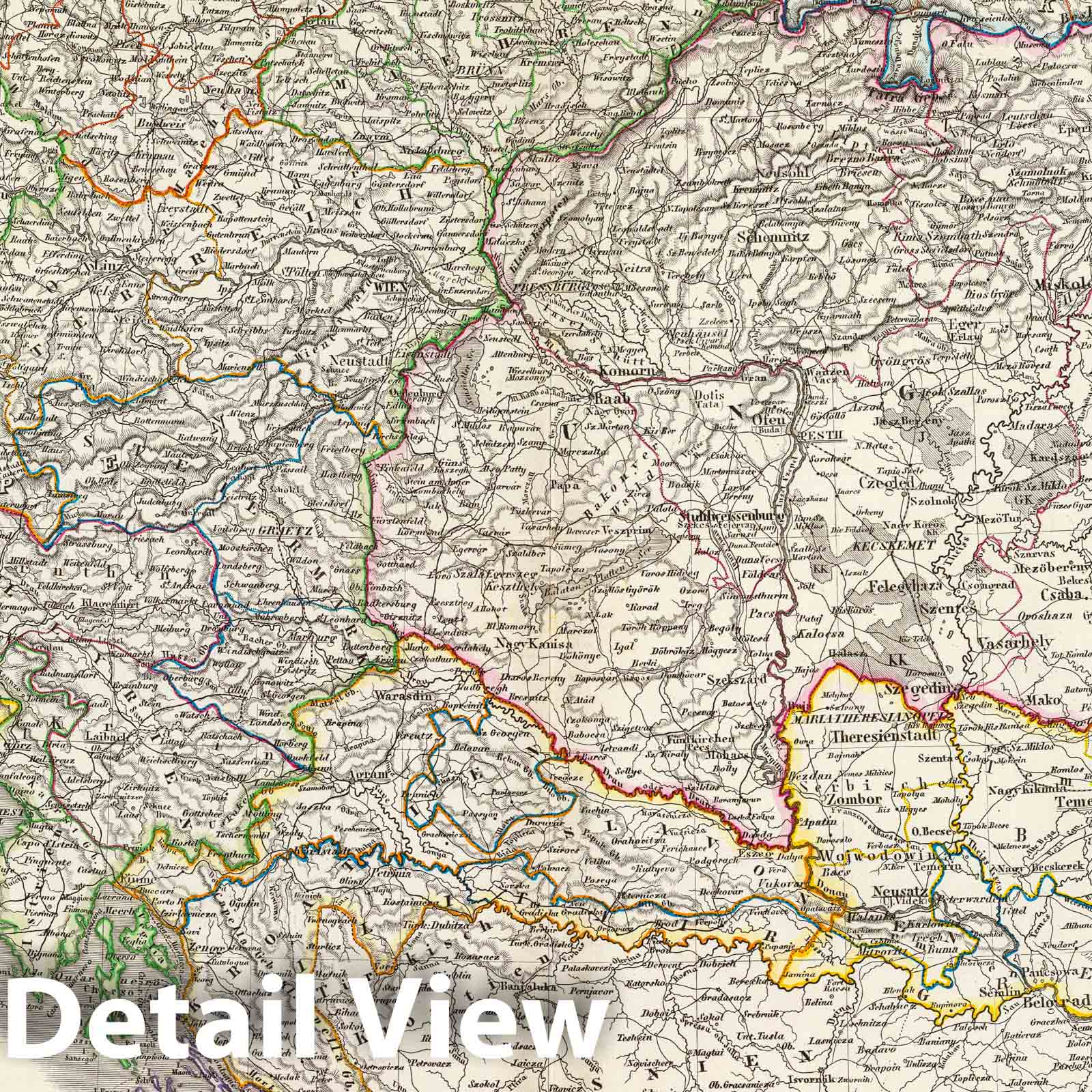 Austria, 1855 - Historical Map Print