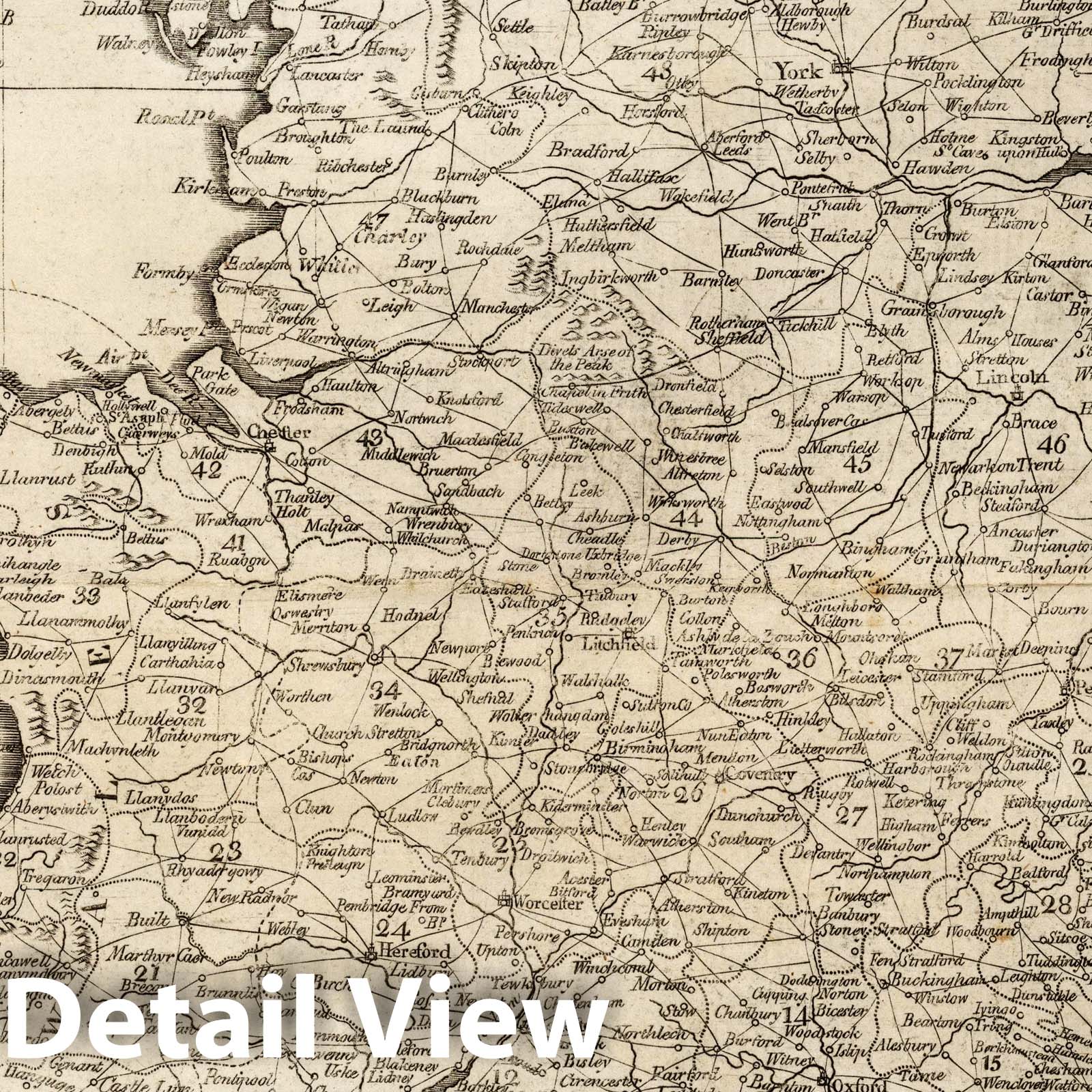 England and Wales with Principal Roads, 1795 - Historical Map Print