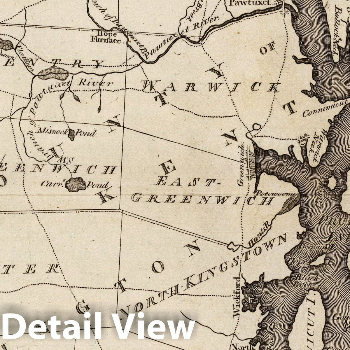 Rhode Island 1795 Historical Map Print
