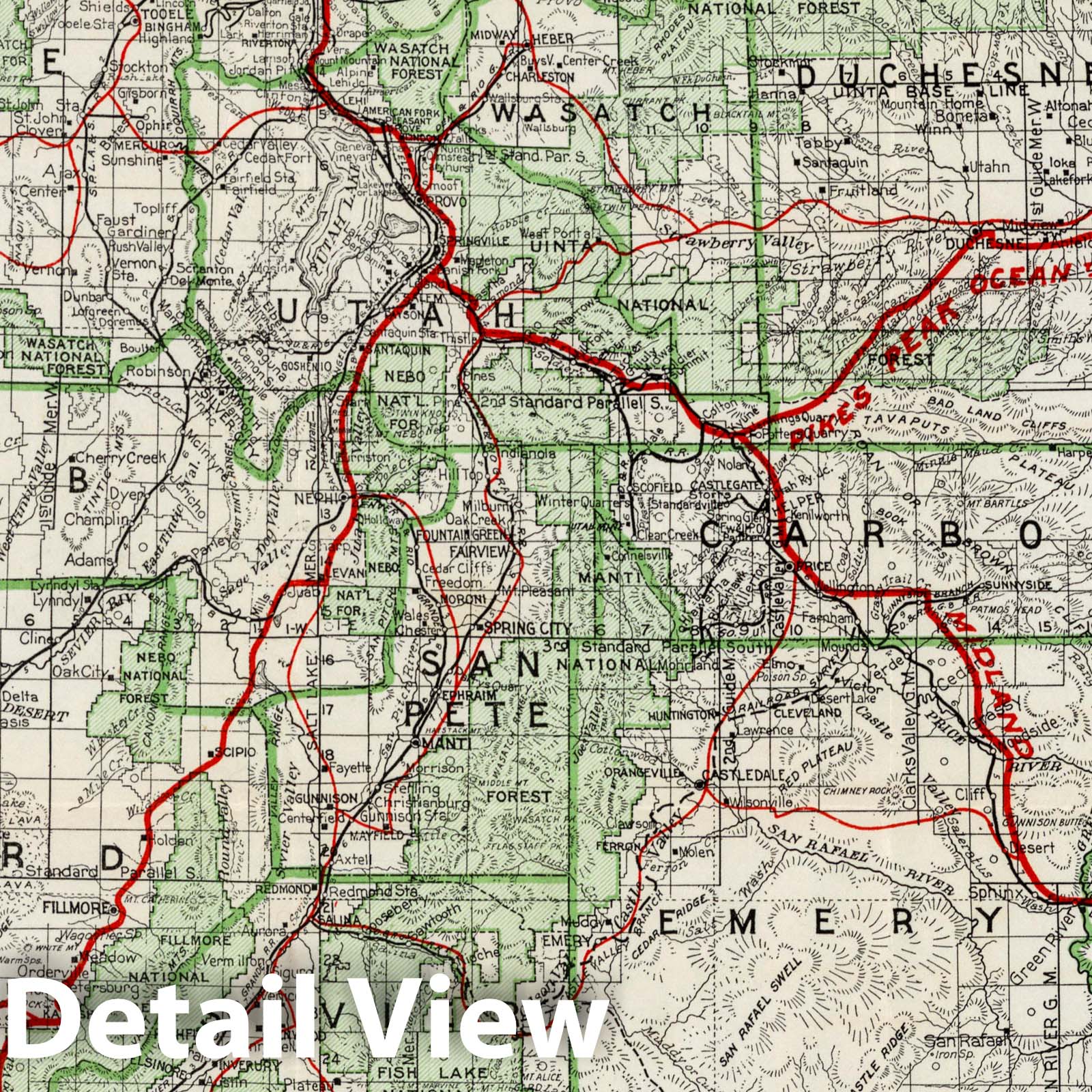 Utah Road Map 1916 - Historical Map Print