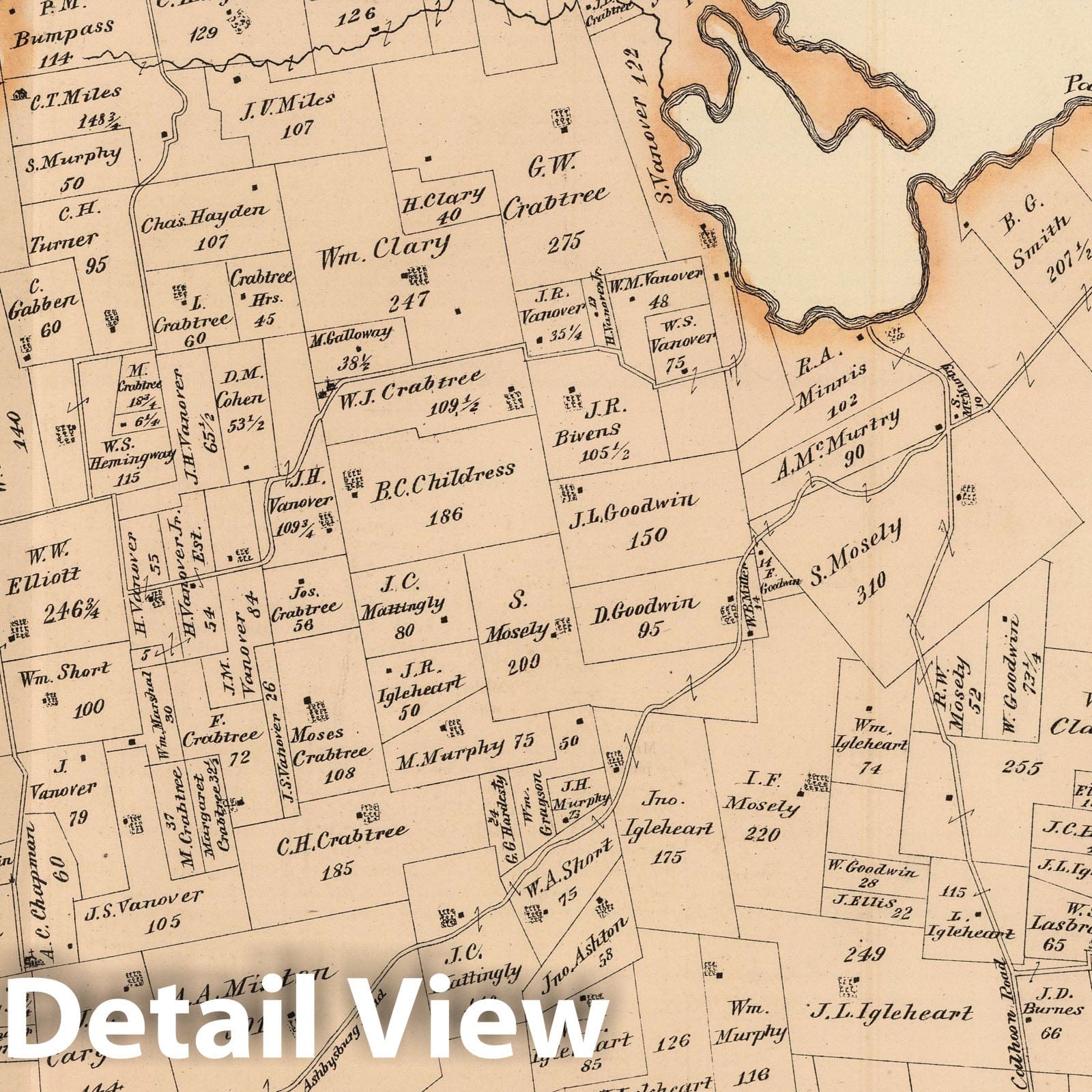 Historic Map : 1876 Vanover, Precinct No. 8, Daviess County, Kentucky. - Vintage Wall Art