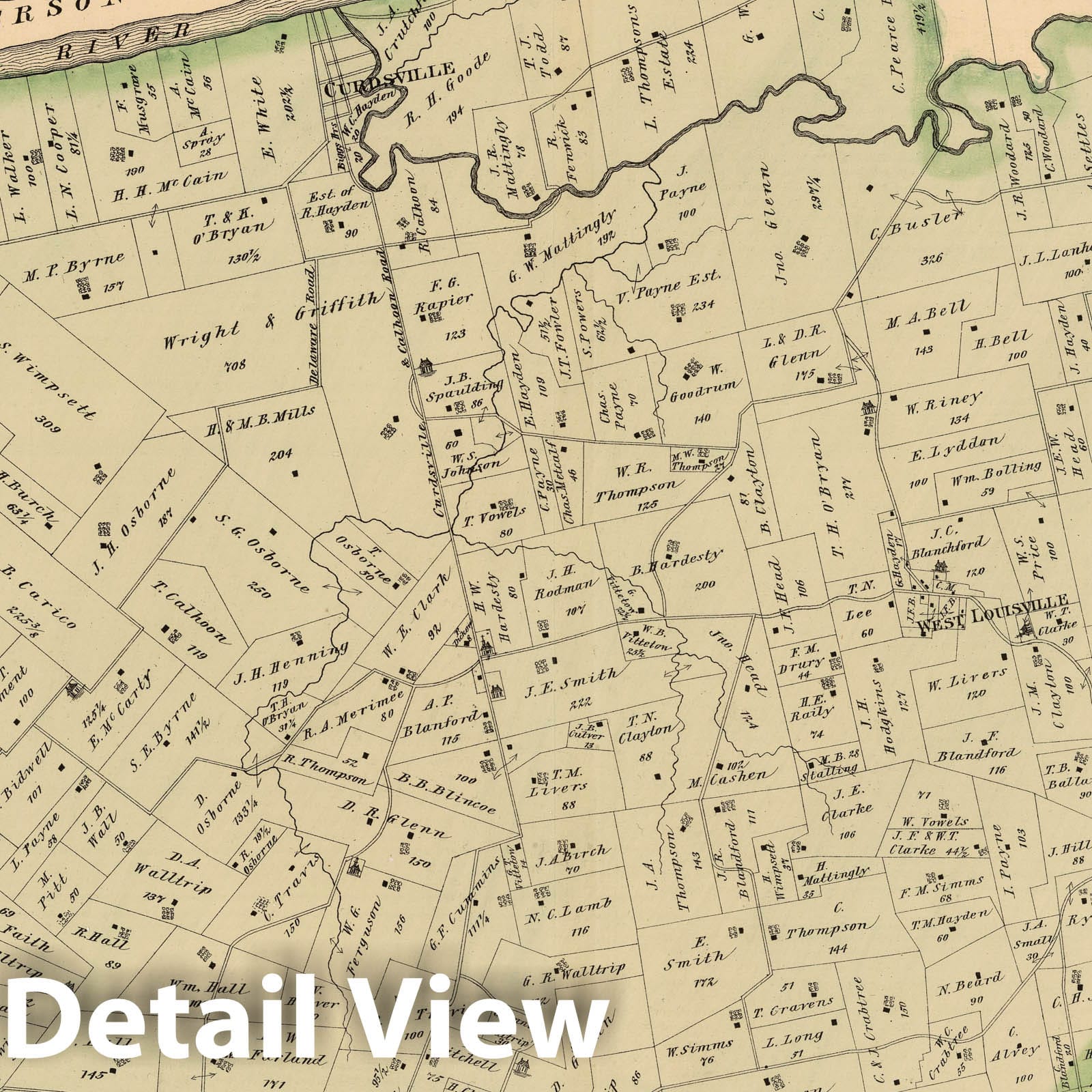 Curdsville Precinct, Daviess County, Kentucky - Property Map, 1876