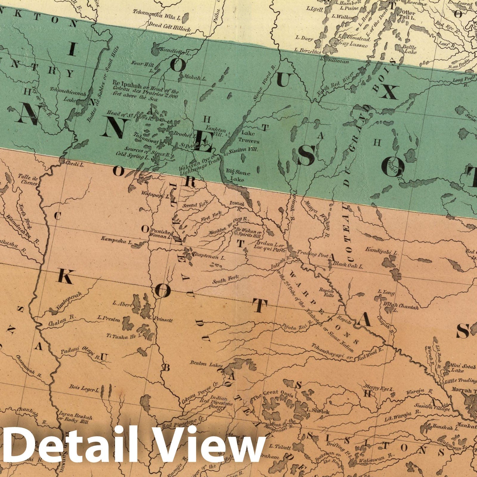 Minnesota, Wisconsin, North Dakota, South Dakota, 1852 - Historical Map Print