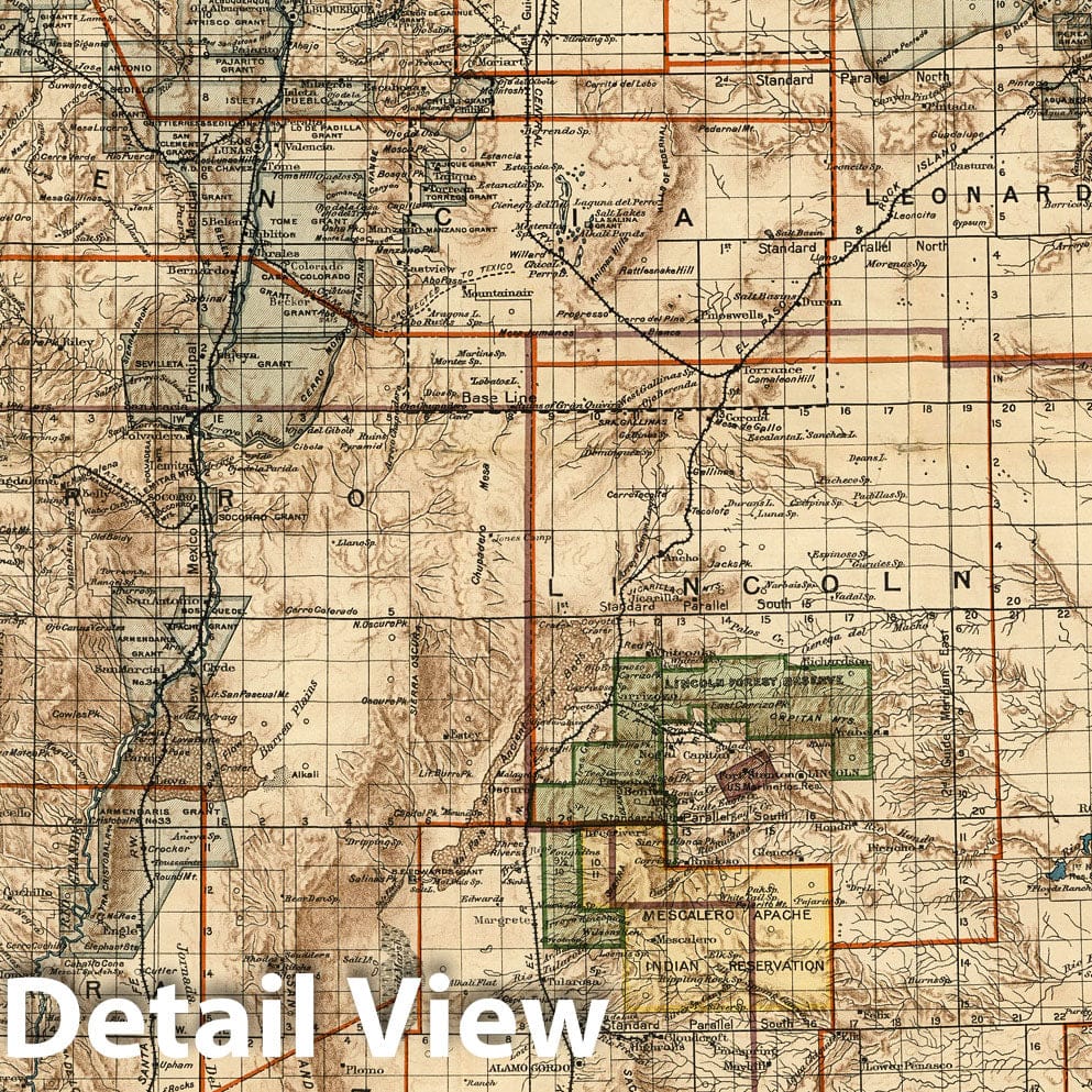 Territory of New Mexico - Survey Map, 1903 - Historical Map Print