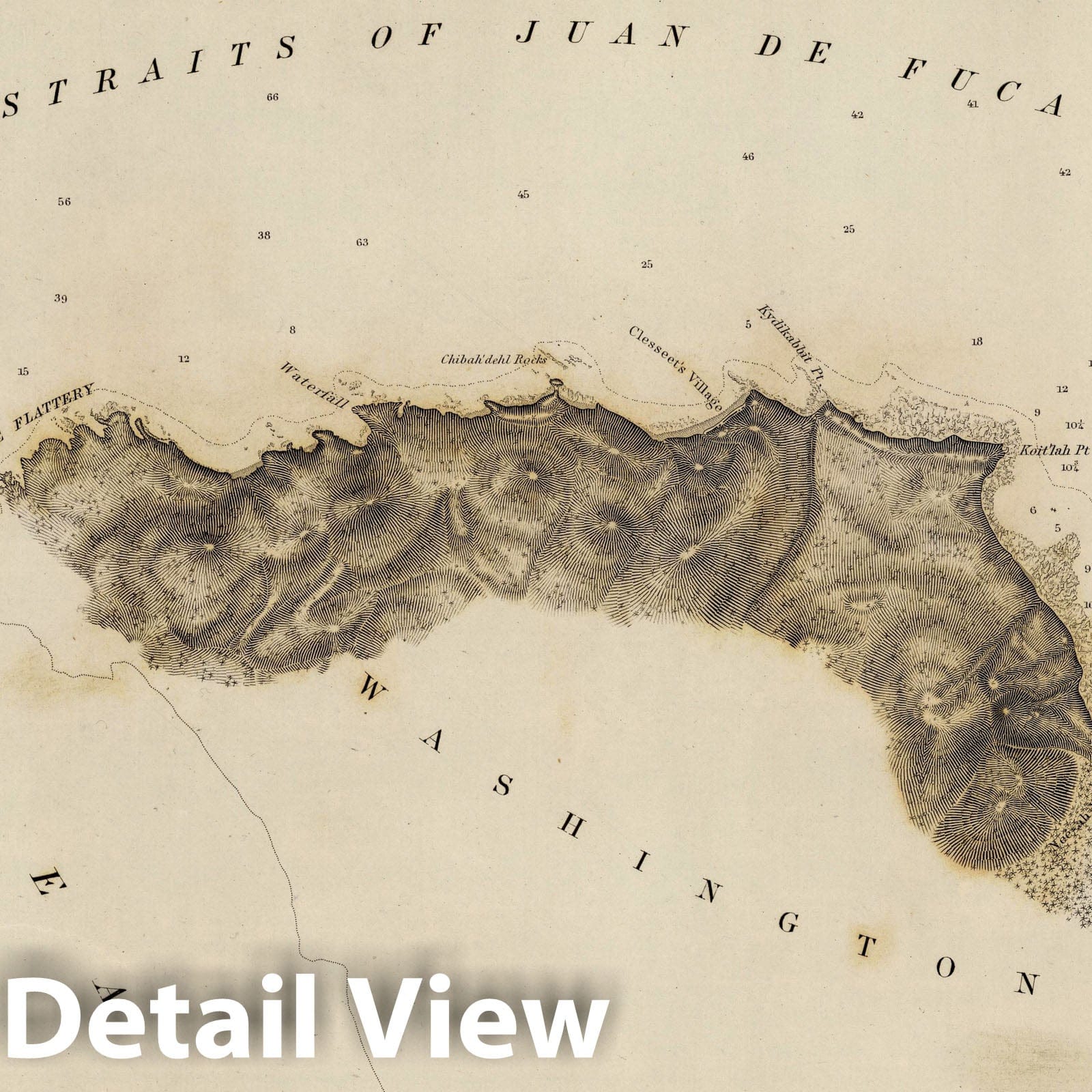 Cape Flattery and Nee-Ah Harbor, Washington - 1853 Nautical Chart