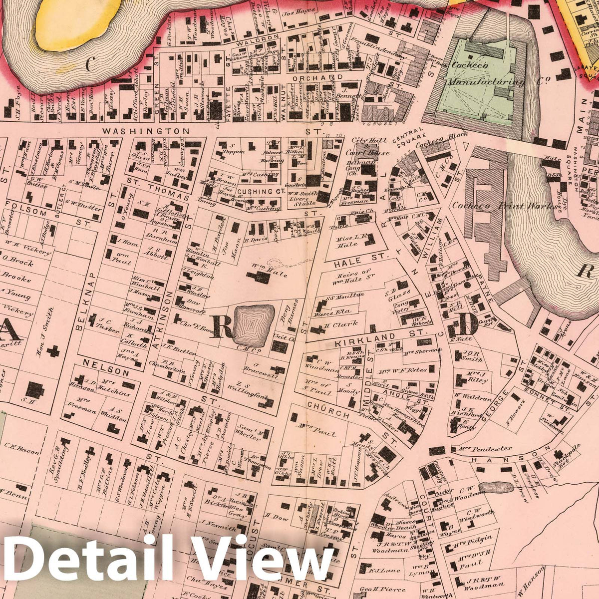 Dover, Strafford County, New Hampshire - Central Sheet, 1871 - Historical Map Print