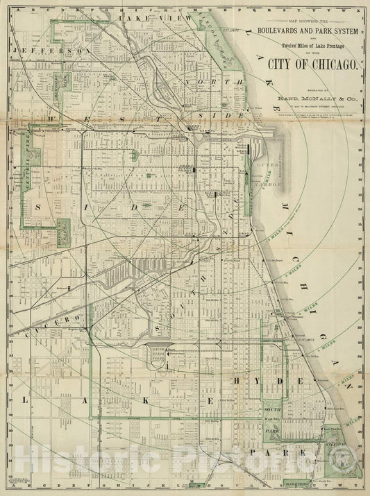 Historic Map : Guide Book - 1878 Title Page: Guide Map of Chicago - Vintage Wall Art