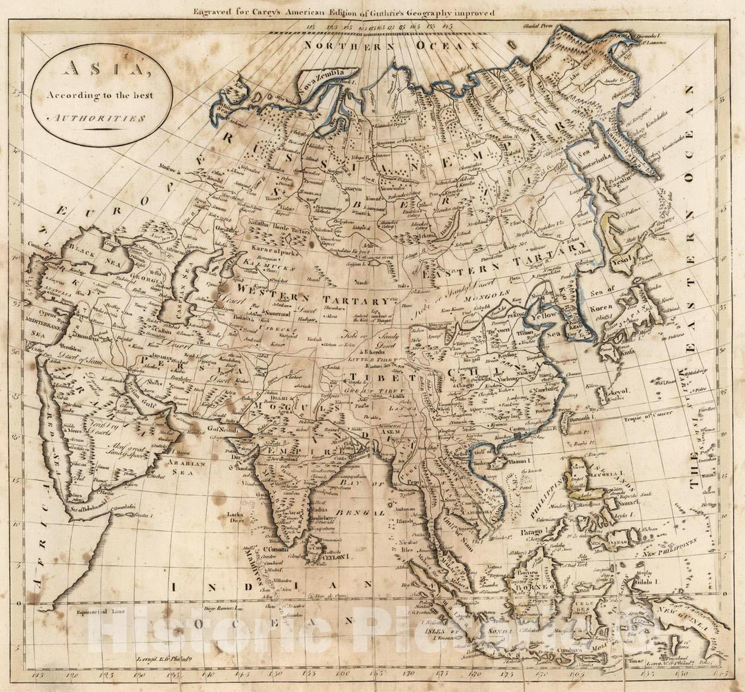 Historic Map : 1795 Asia. - Vintage Wall Art