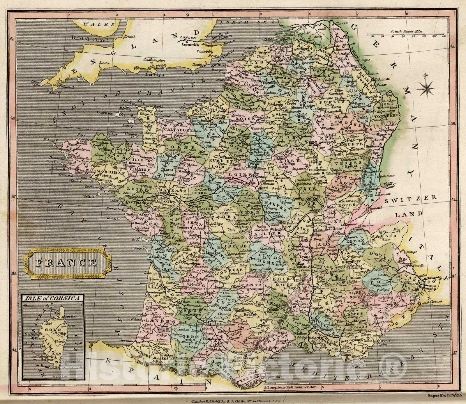 Historic Map : 1811 France. v2 - Vintage Wall Art