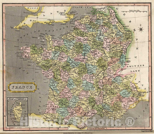 Historic Map : 1811 France. v2 - Vintage Wall Art