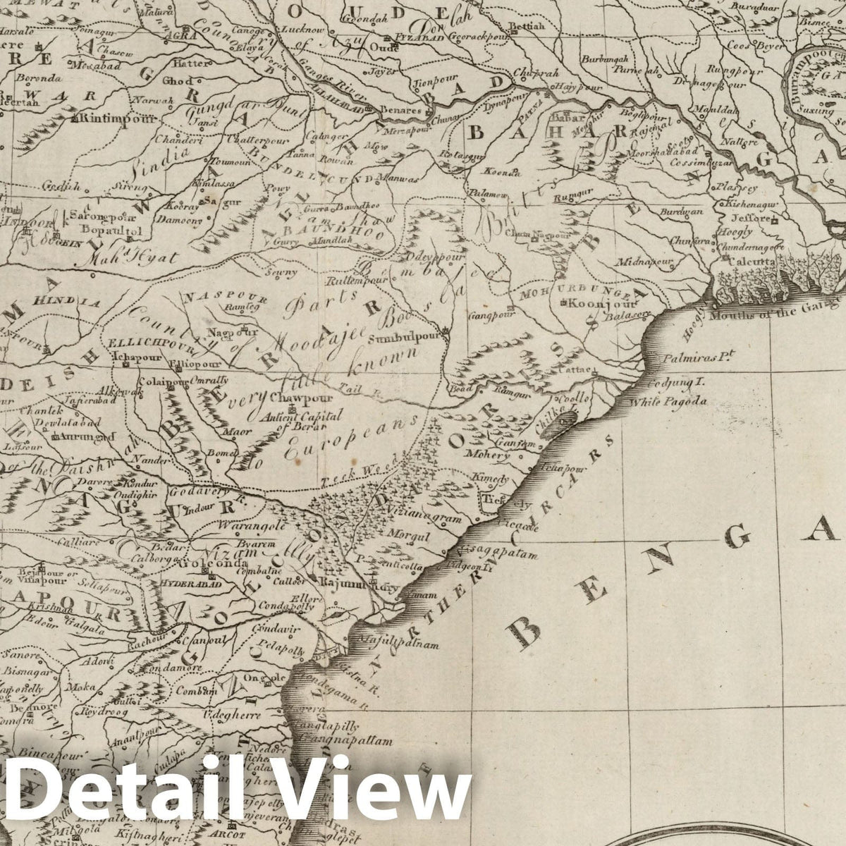India, 1795 - Historical Map Print from Carey's Geography