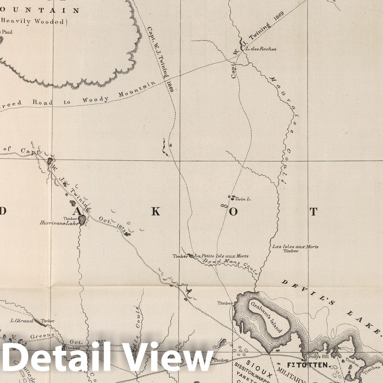 49th Parallel: Pembina Mountains to Mouse River - Survey Map, 1878