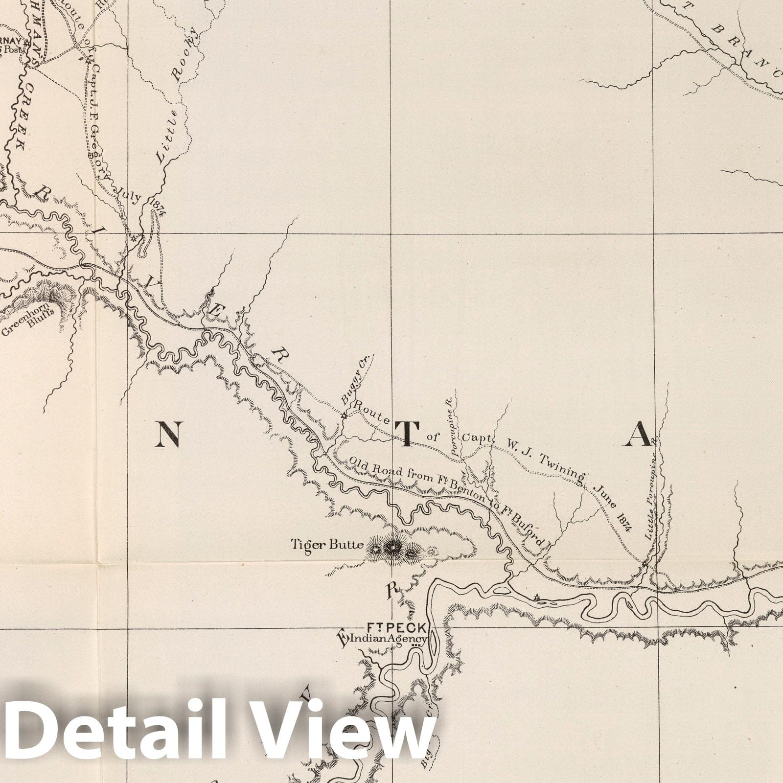 49th Parallel: Big Muddy River to Fort Hawley - Survey Map, 1878
