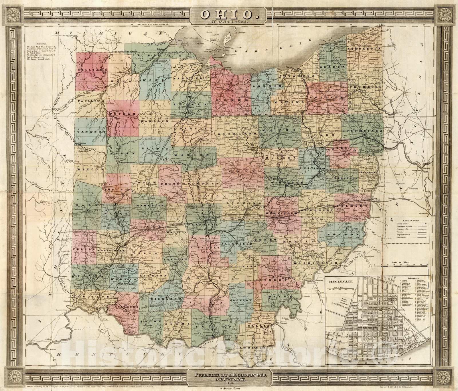 Historic Map : 1836 Ohio - Vintage Wall Art