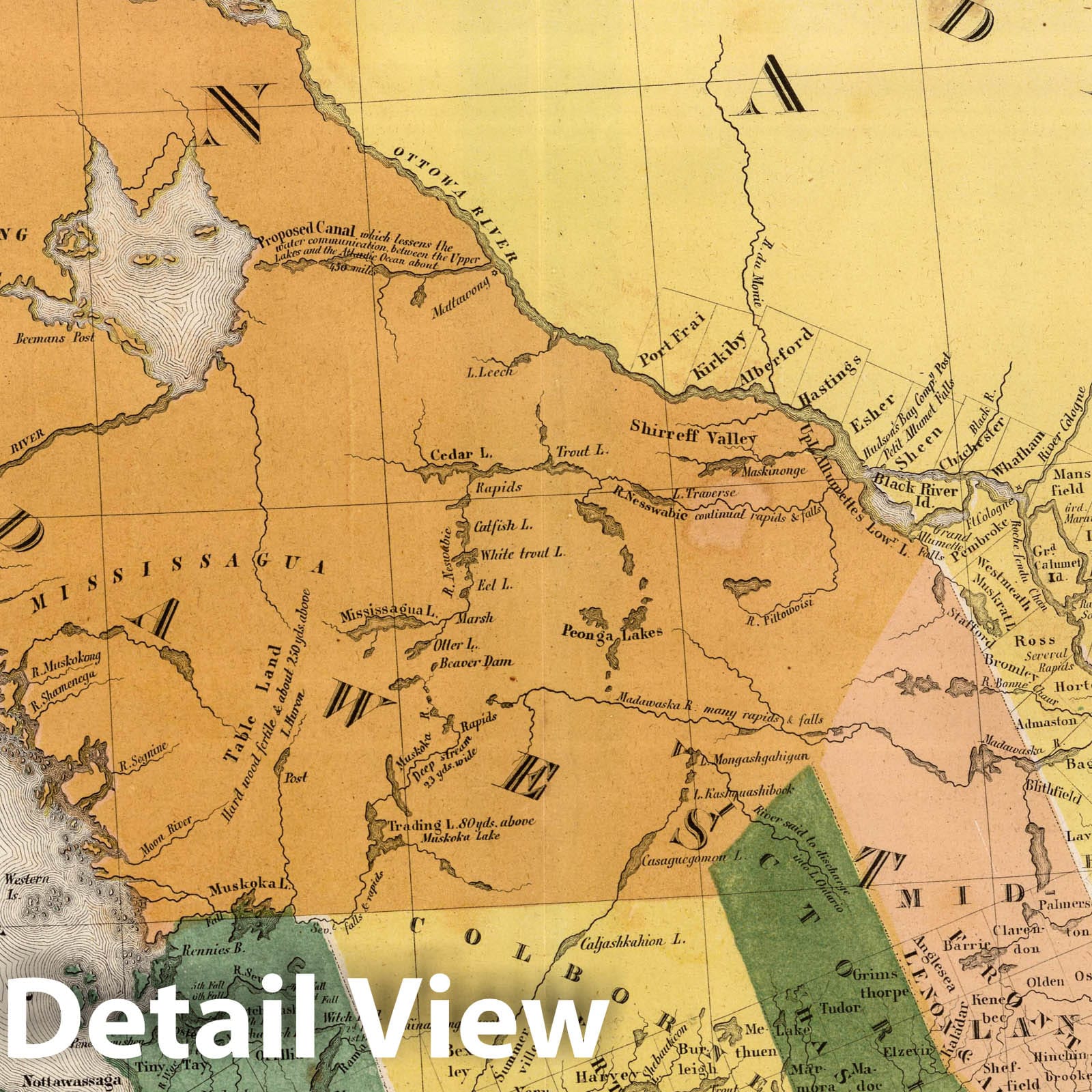 Ontario, 1852 Historical Map Print - German Atlas Edition