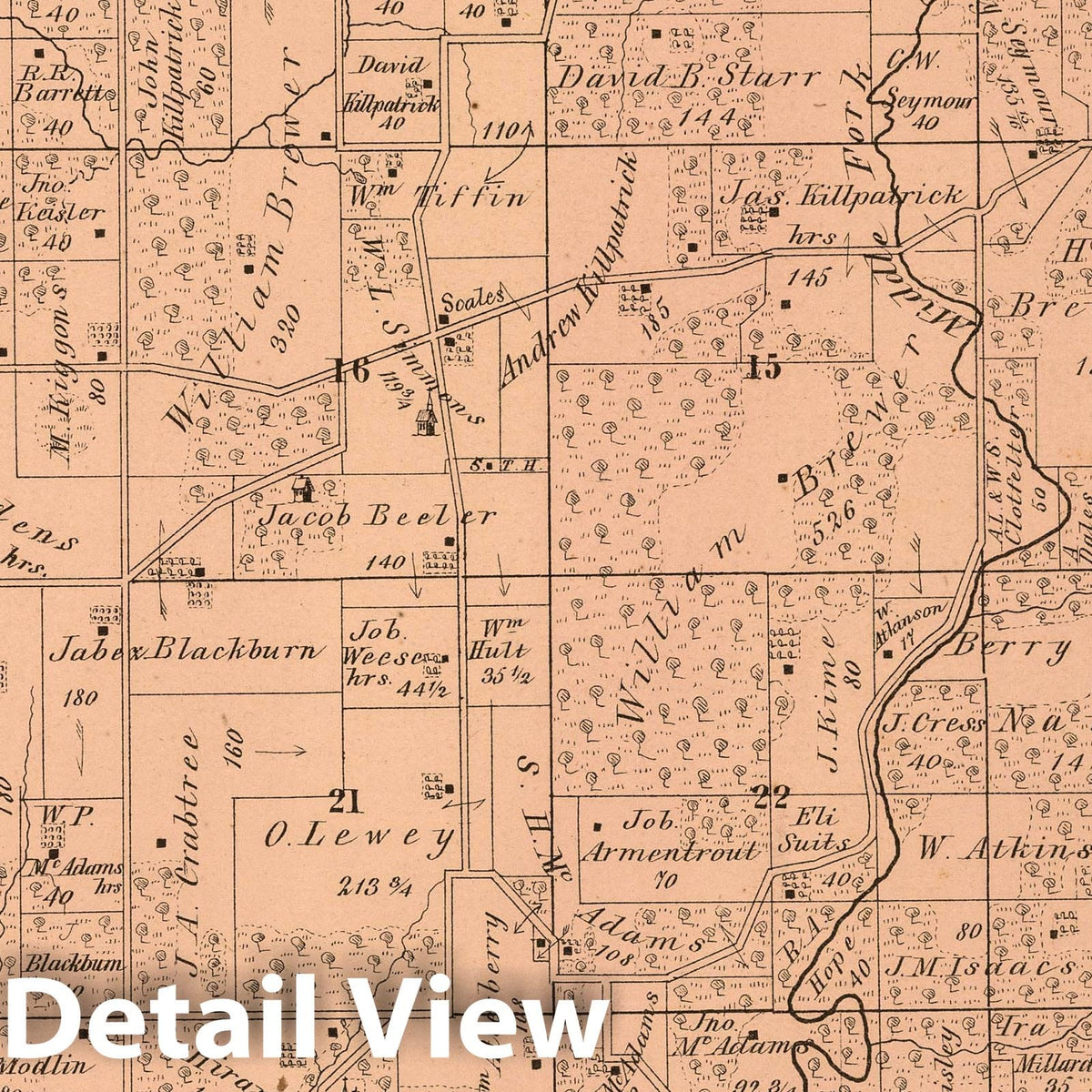 Hillsboro Township, Montgomery County, Illinois - Property Map, 1874