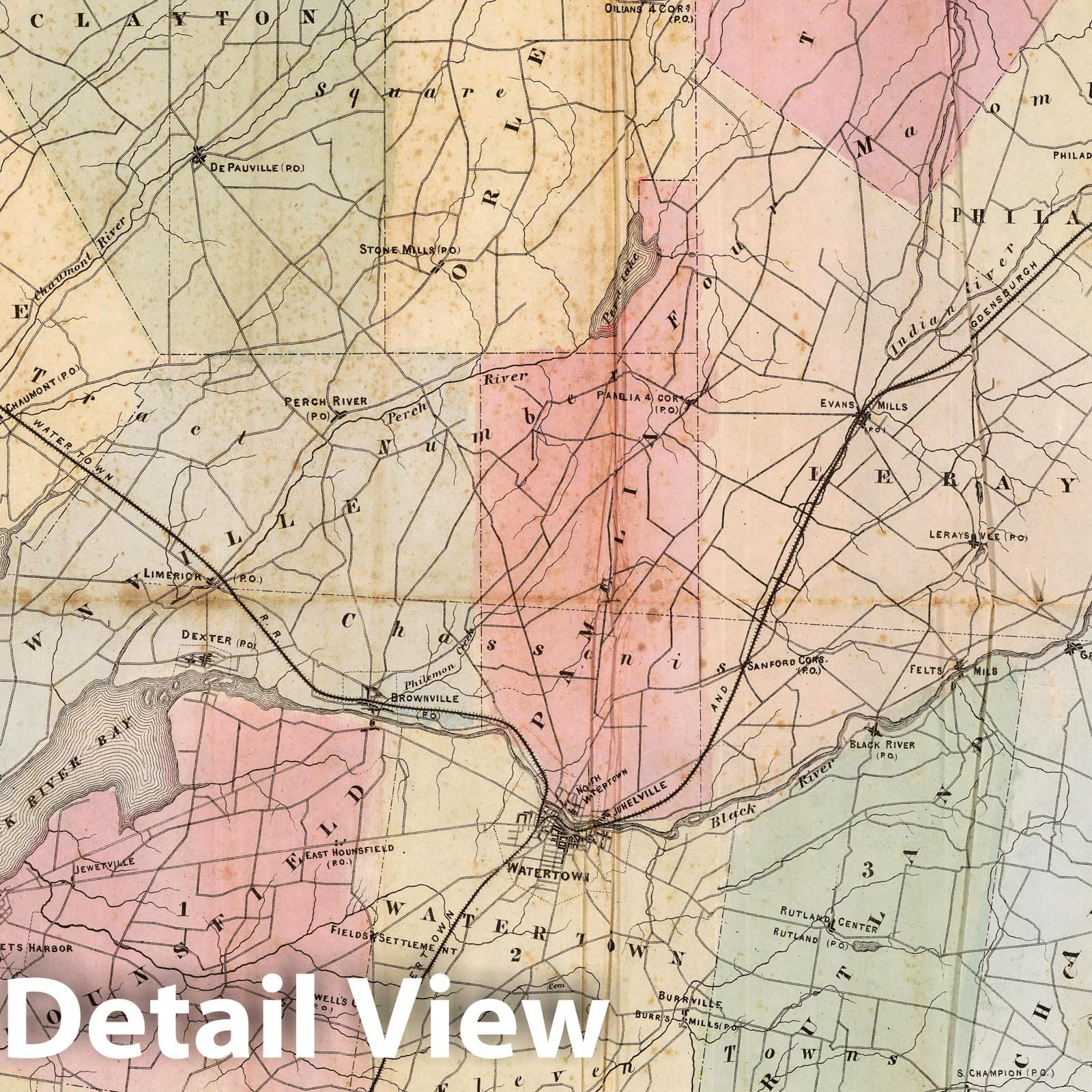 Jefferson County New York - Property Map, 1864 - Historical Map Print