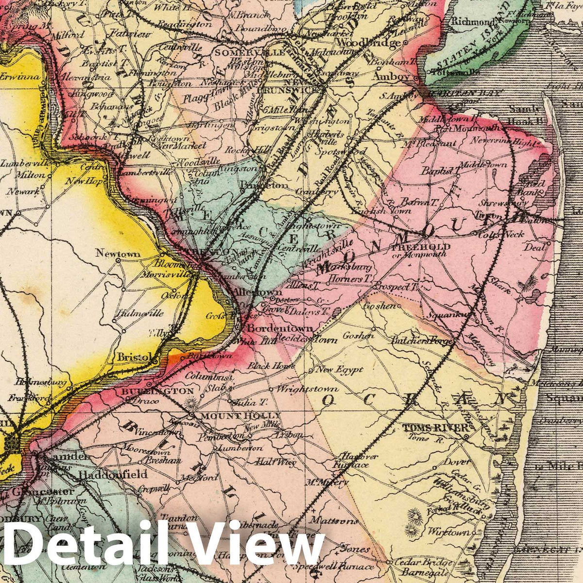 New Jersey, 1865 - Historical Map Print from Schonberg's Atlas