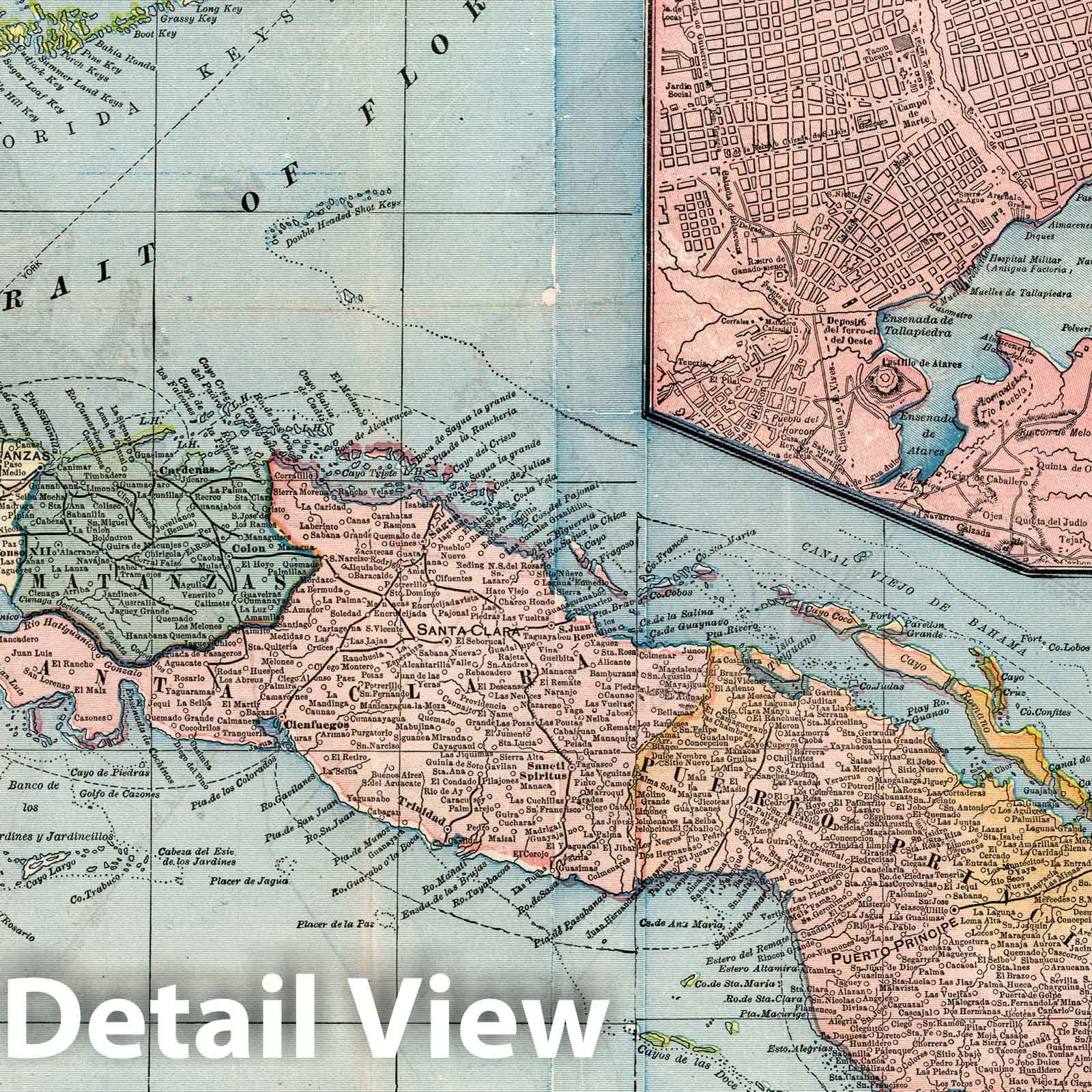 Cuba 1899 Historical Map Print - Fort Dearborn Publishing