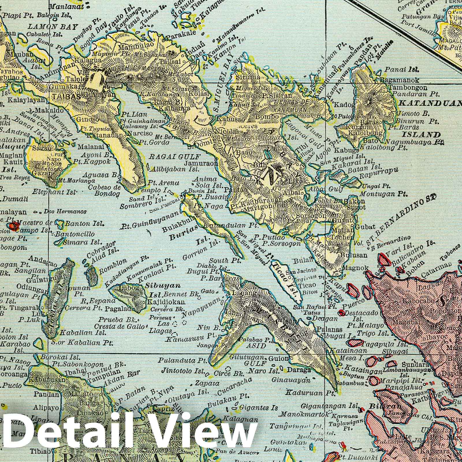 Philippine Islands 1898 Historical Map Print