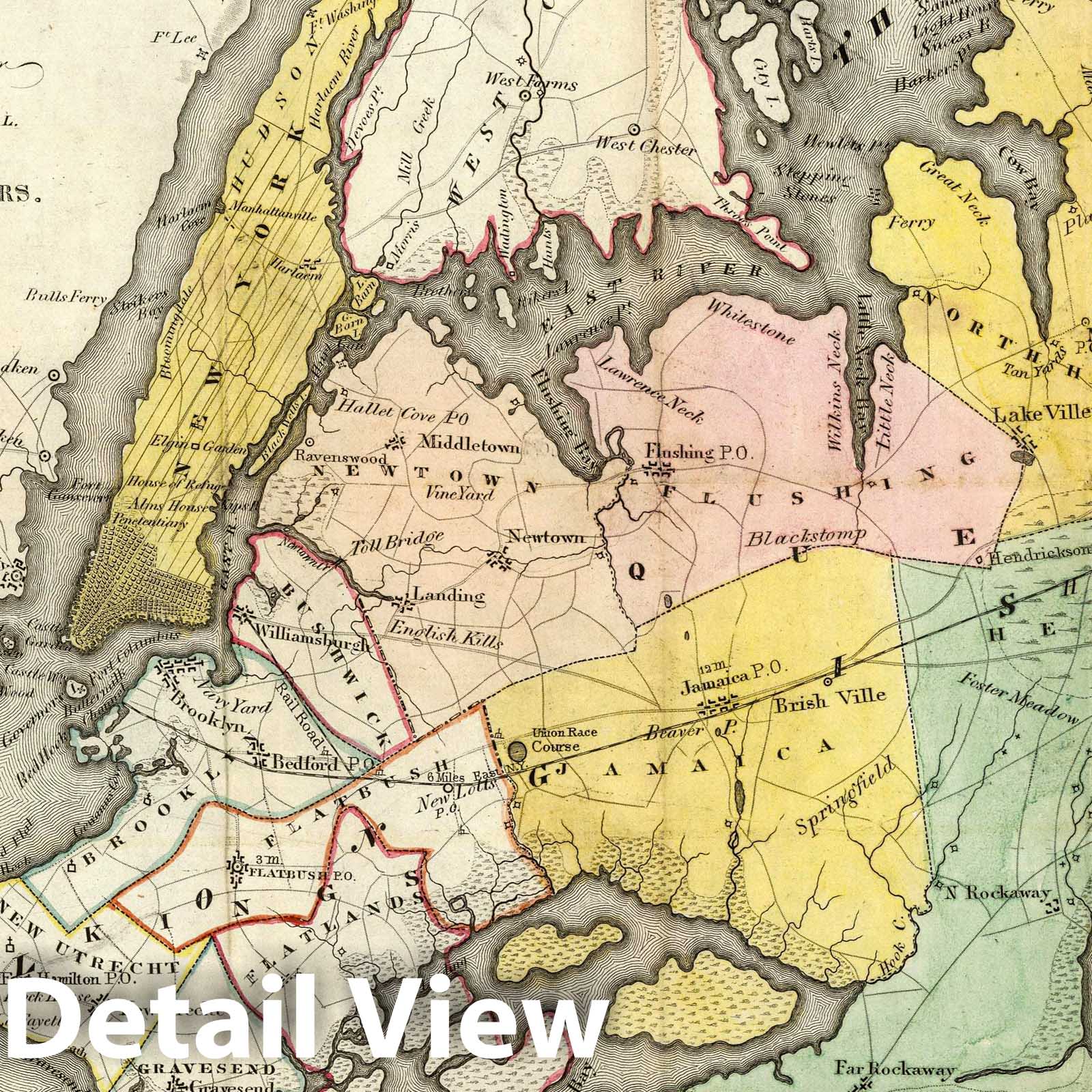 New York 1839 Historical Map Print by David H. Burr