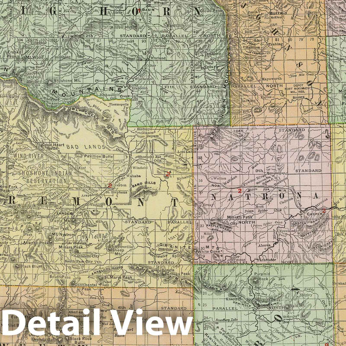 Wyoming - Railroad Map, 1909 - Historical Map Print