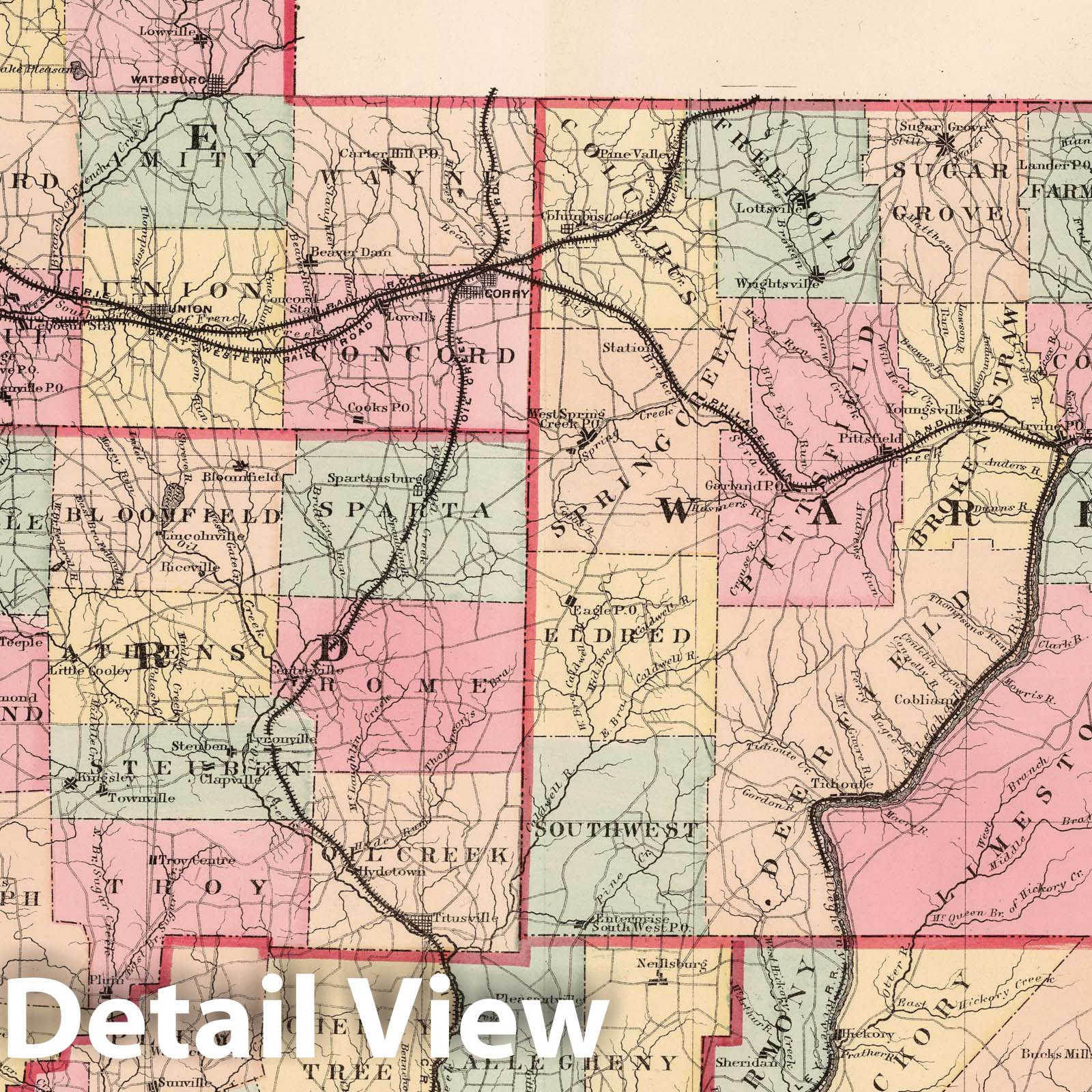 Northwest Pennsylvania - Plate No. A, 1871 - Historical Map Print