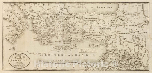 Historic Map : 1811 Countries Apostles Travelled: in propagating Christianity. - Vintage Wall Art