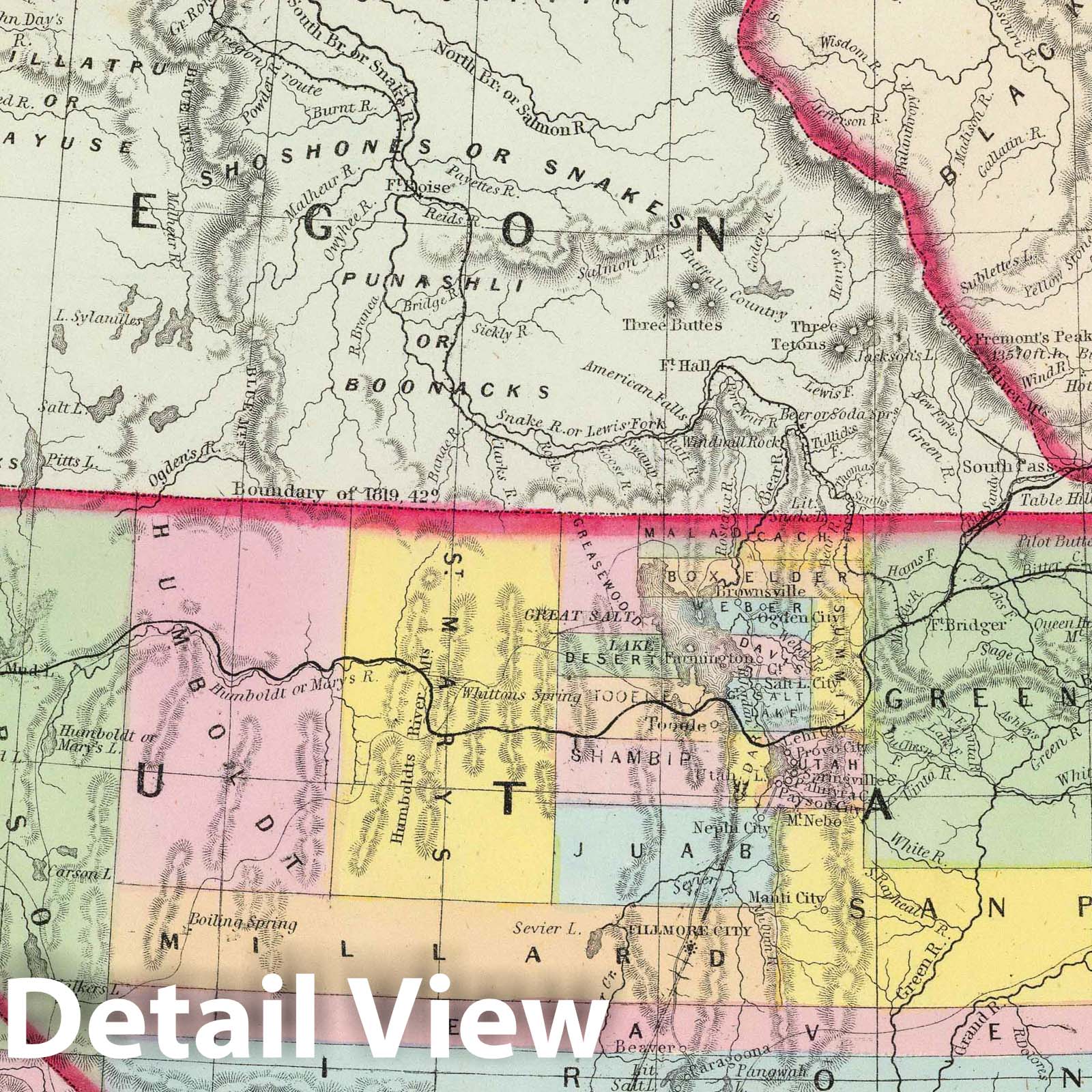 California, Oregon, Washington, Utah, and New Mexico, 1858 - Historical Map Print