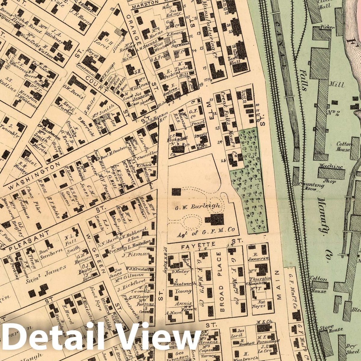 Great Falls - Property Map, 1871 - Strafford County New Hampshire Historical Map Print