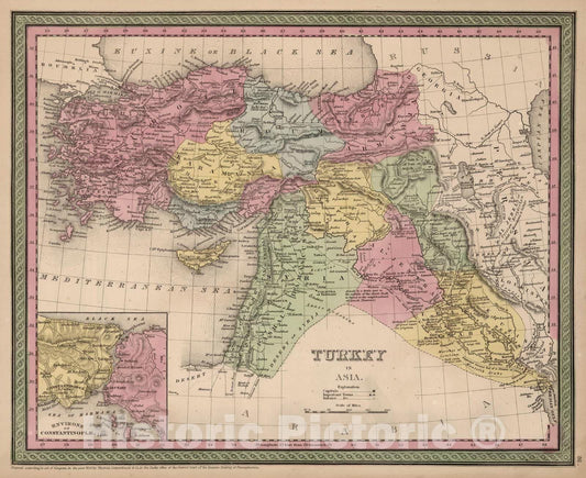 Historic Map : 1853 Turkey in Asia - Vintage Wall Art