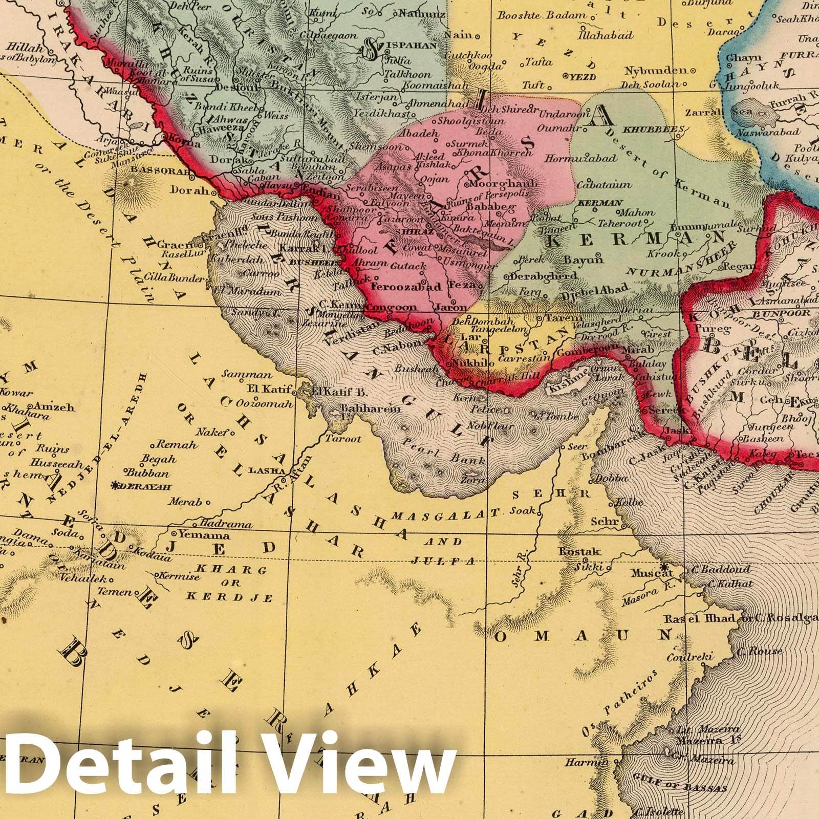 Persia and Arabia, 1853 - Historical Map Print