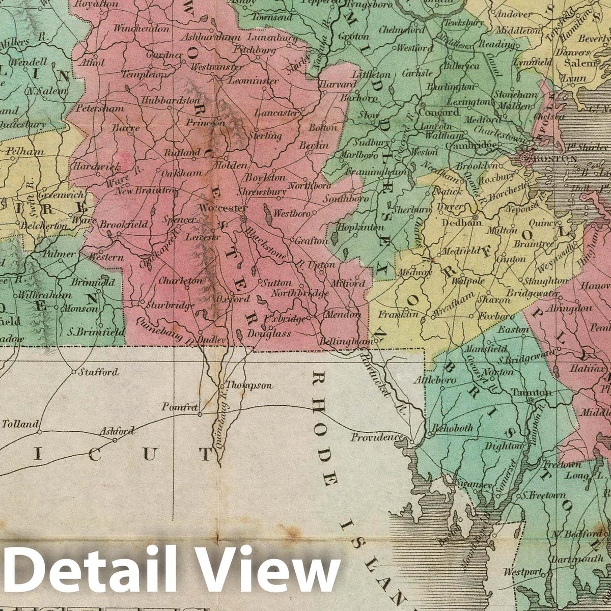 Historic Map : 1827 Massachusetts - Vintage Wall Art