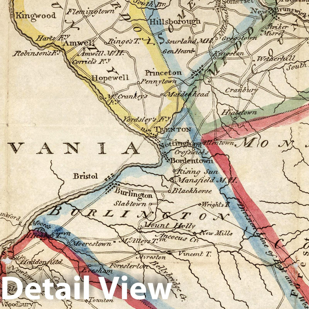New Jersey, 1827 - Historical Map Print