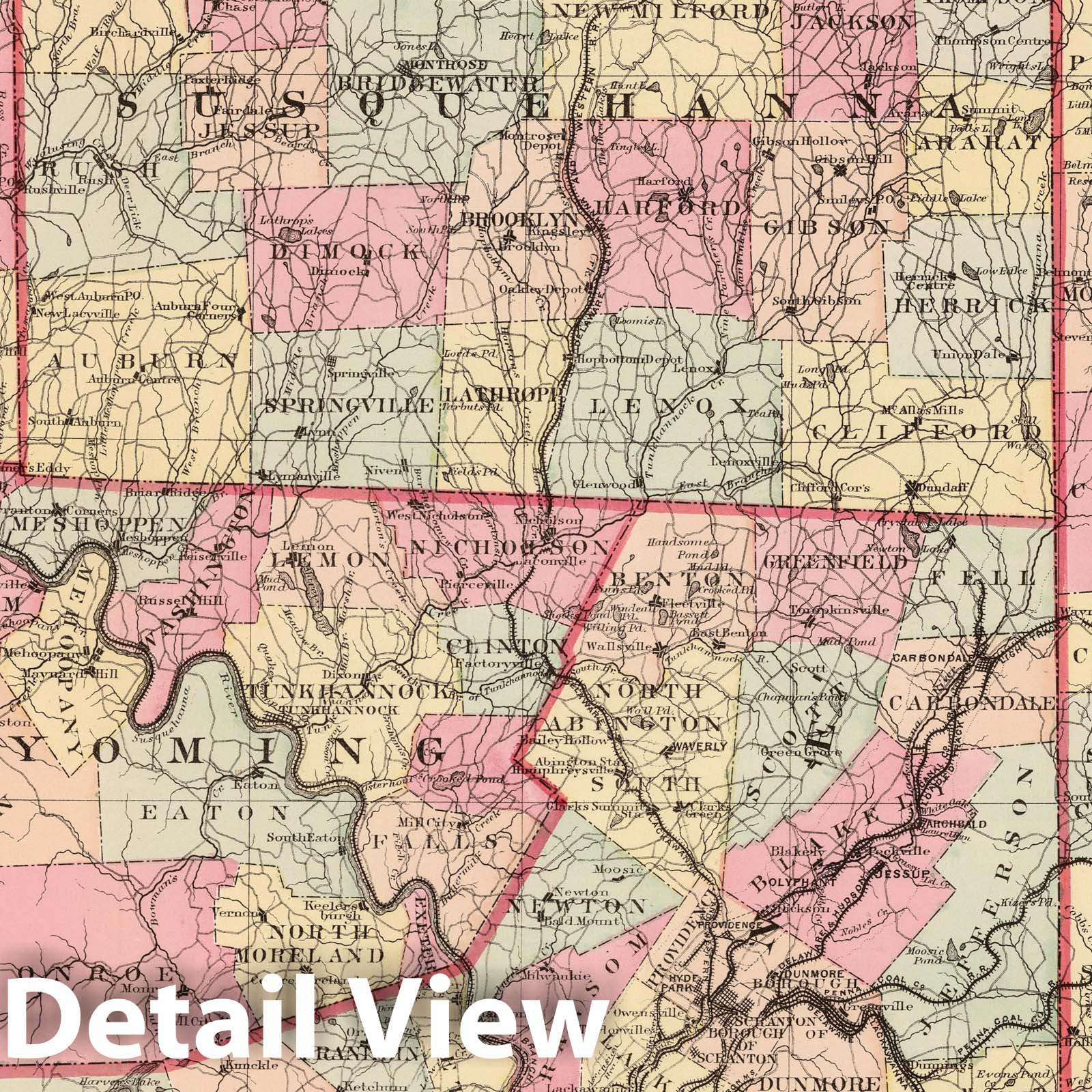 Northeast Pennsylvania - Plate No. C, 1871 - Historical Map Print