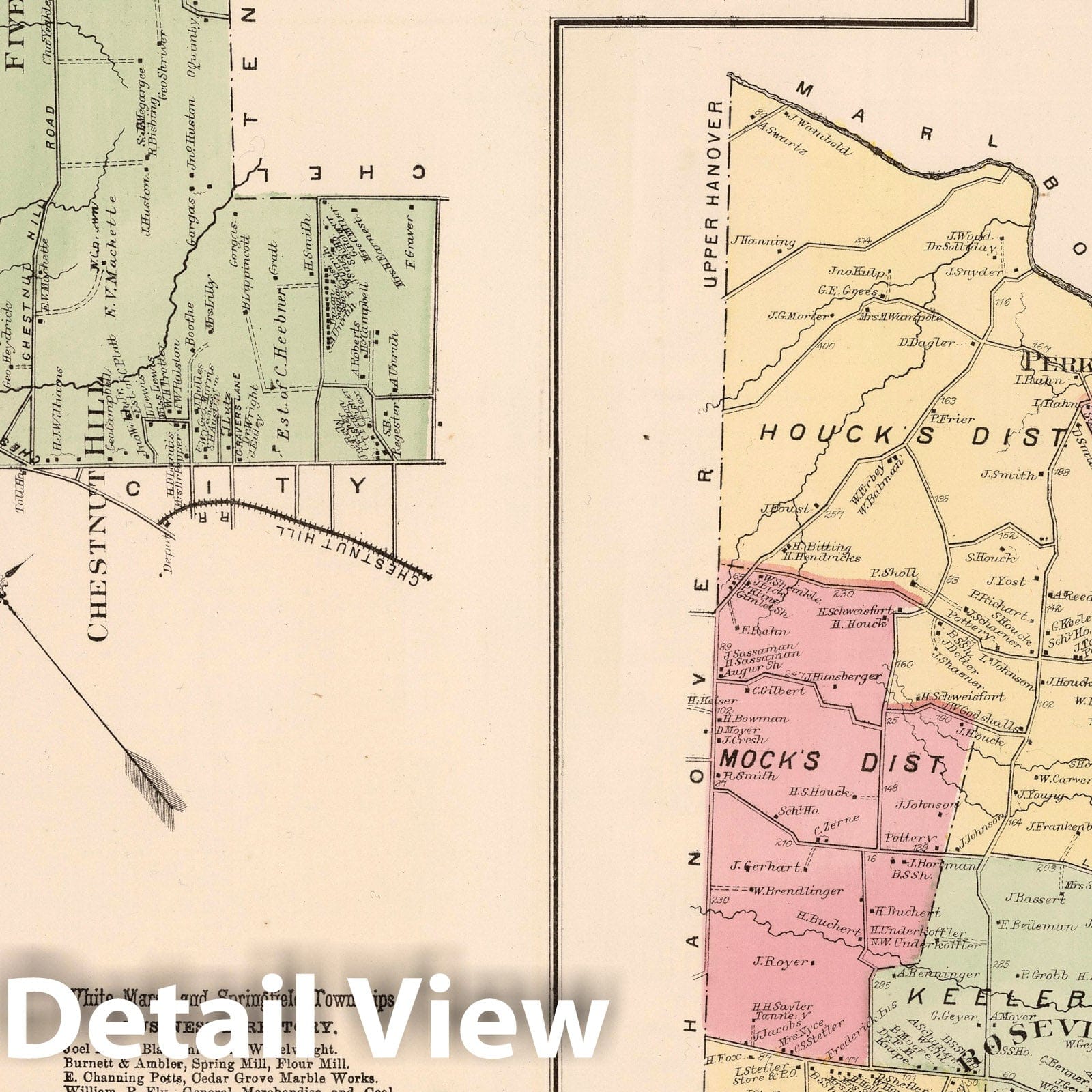 White Marsh, Springfield, Frederick, Montgomery County, Pennsylvania - Property Map, 1871