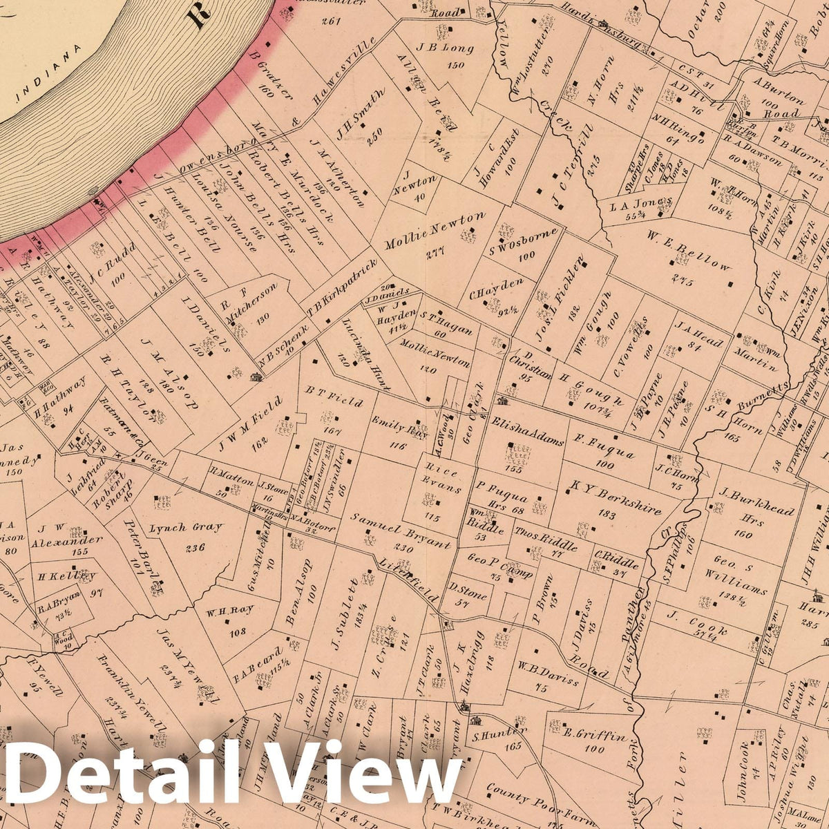 Uppertown Precinct, Daviess County, Kentucky - Property Map, 1876