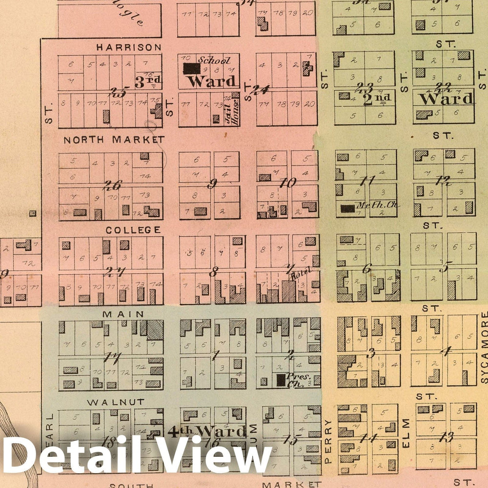 Historic Map : 1874 Webster Township, Wayne County, Indiana. Hagerstown. Webster P.O. - Vintage Wall Art