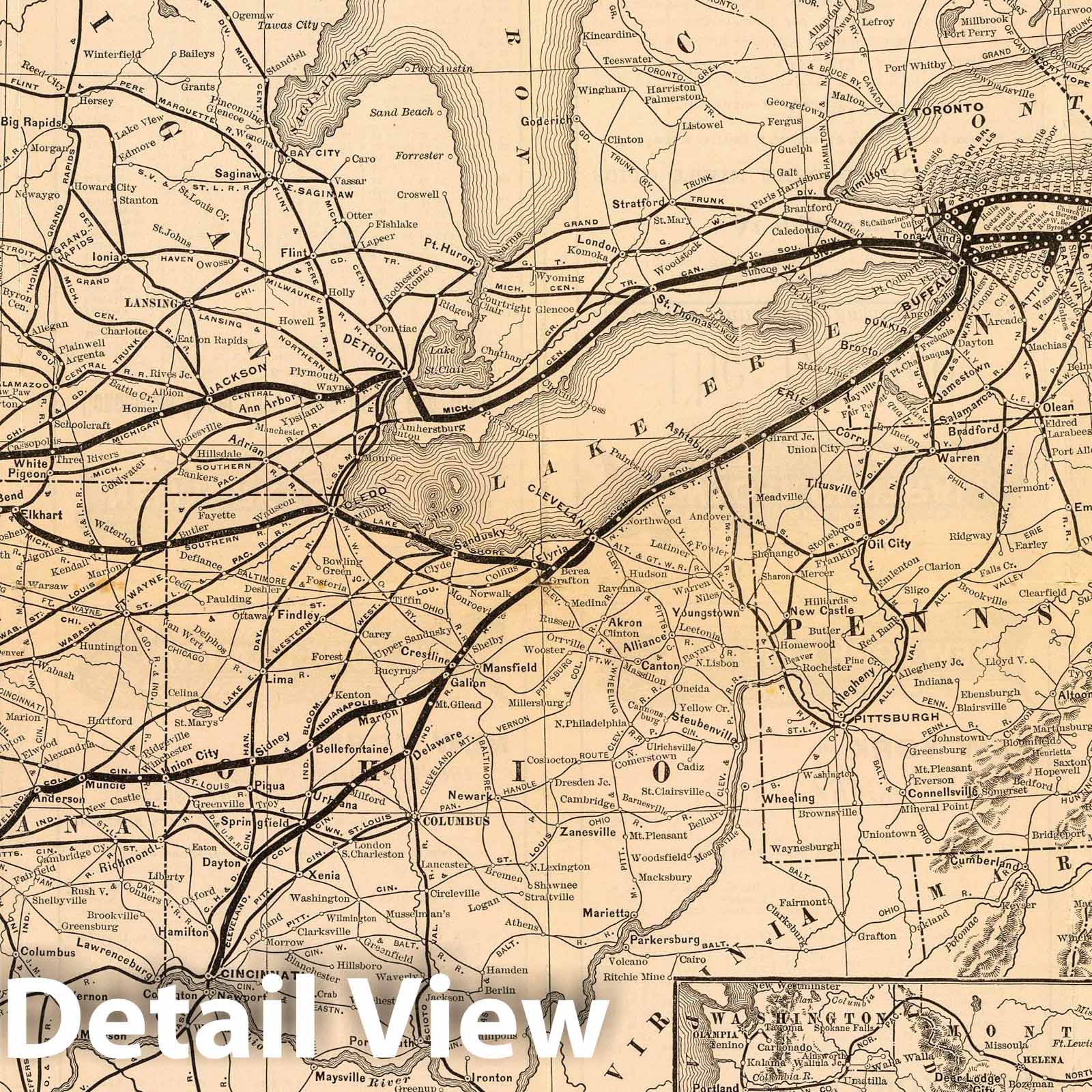 New York Central and Hudson River Railroad - Railroad Map, 1885