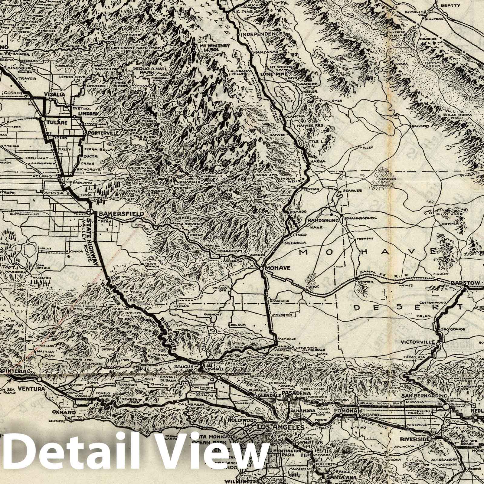 San Luis Obispo, California - Bird's Eye View, 1923 - Historical Map Print