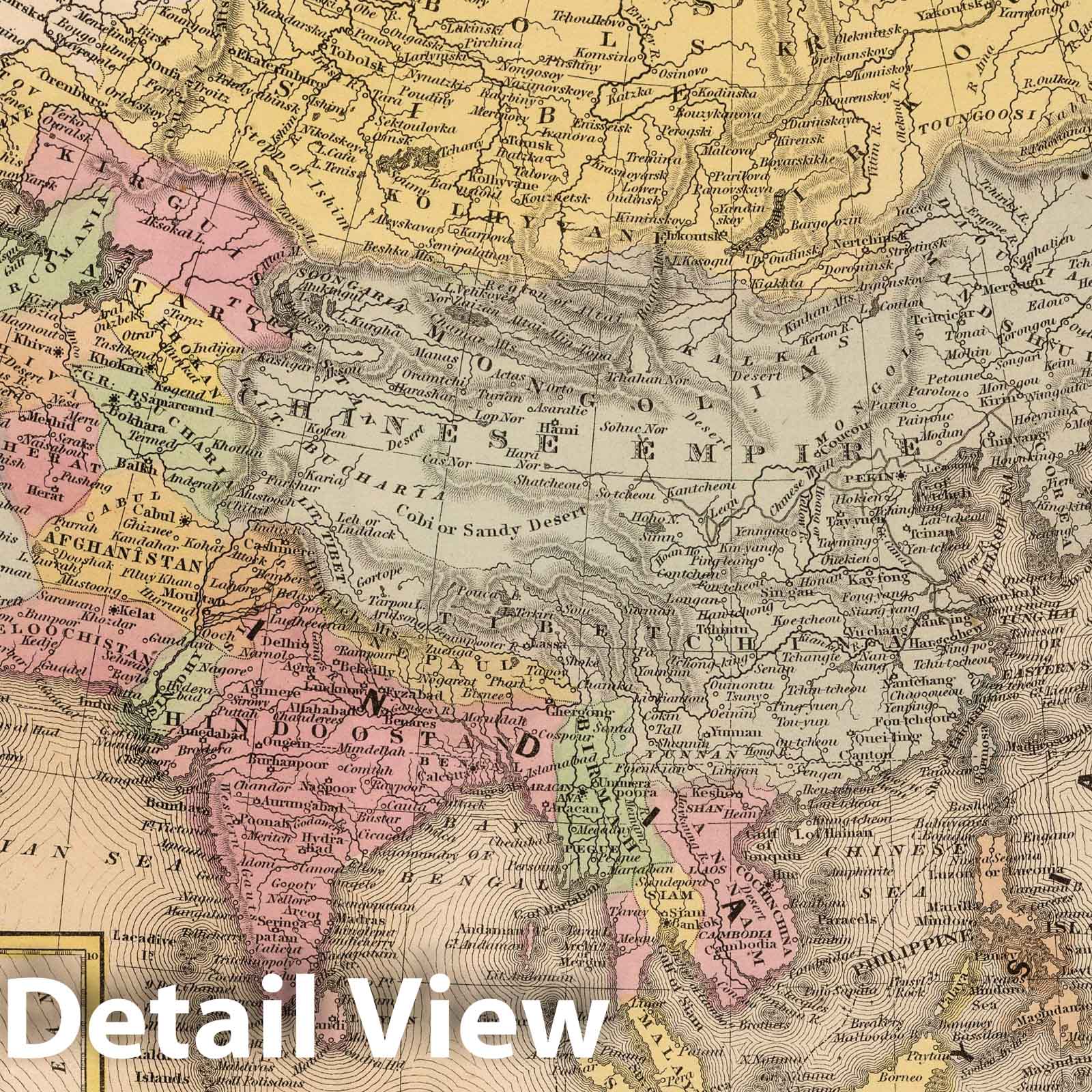 Asia, 1853 - Historical Map Print from Universal Atlas