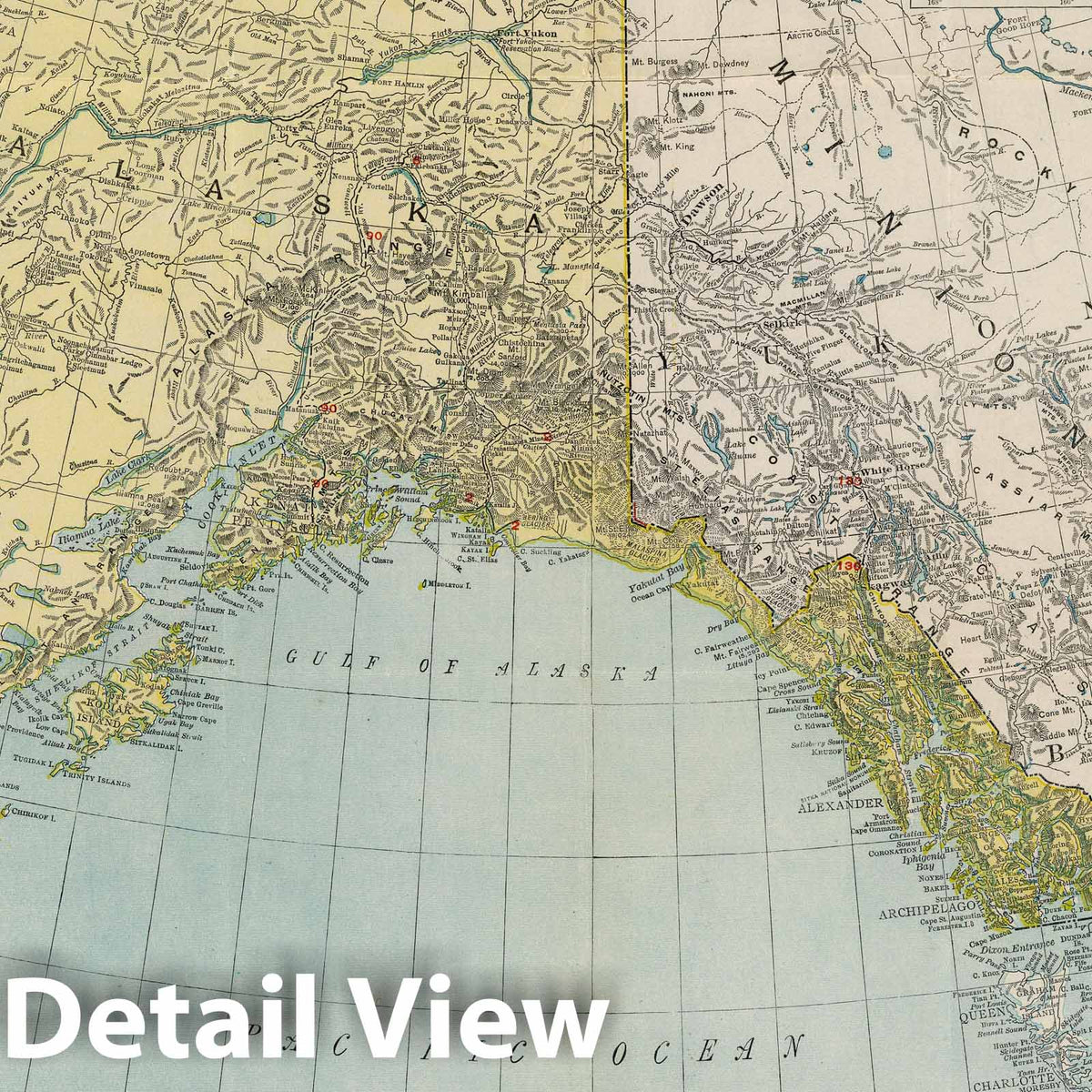 Alaska - Railroad Map, 1917 - Rand McNally Historical Reproduction
