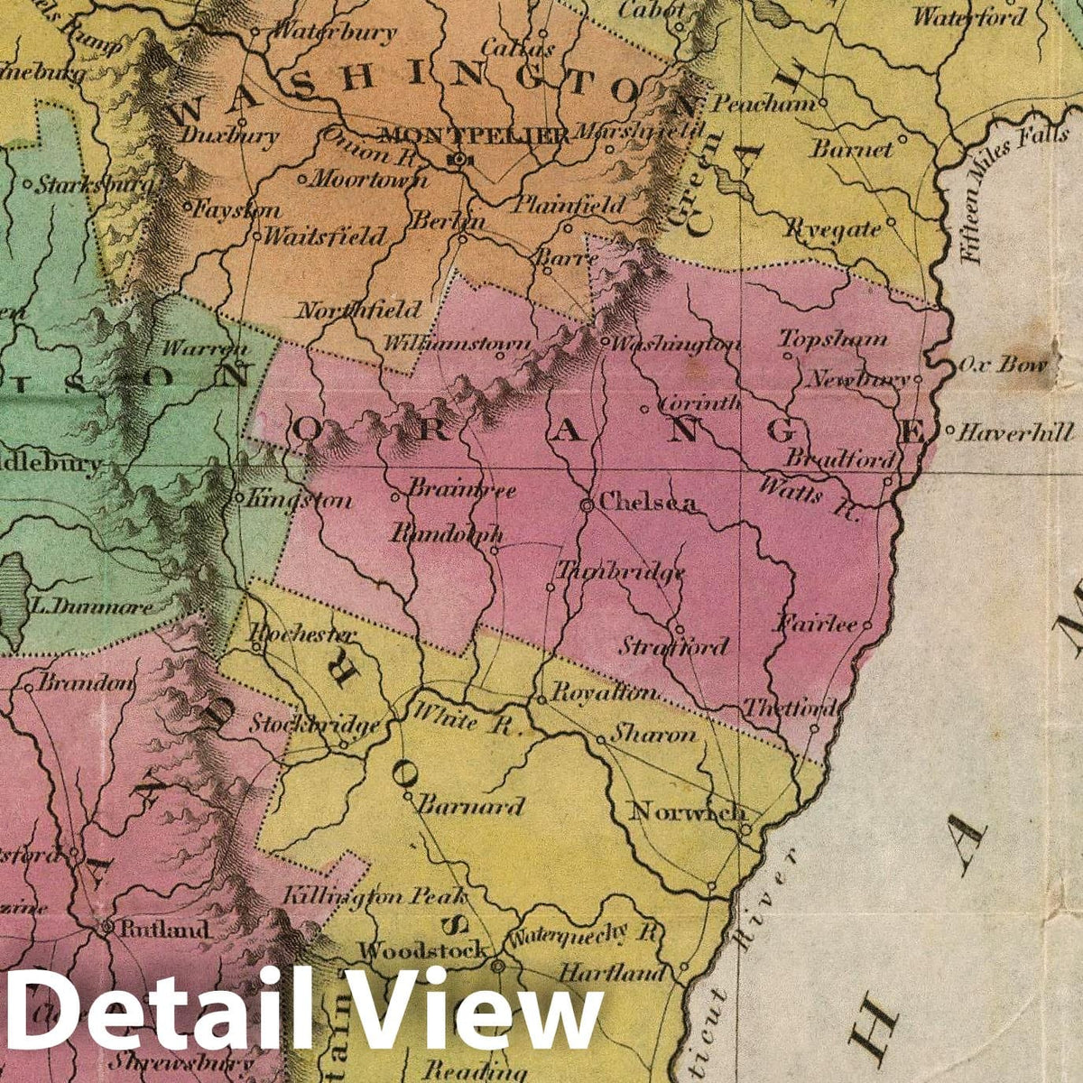 Vermont, 1827 - Historical Topographic Map Print