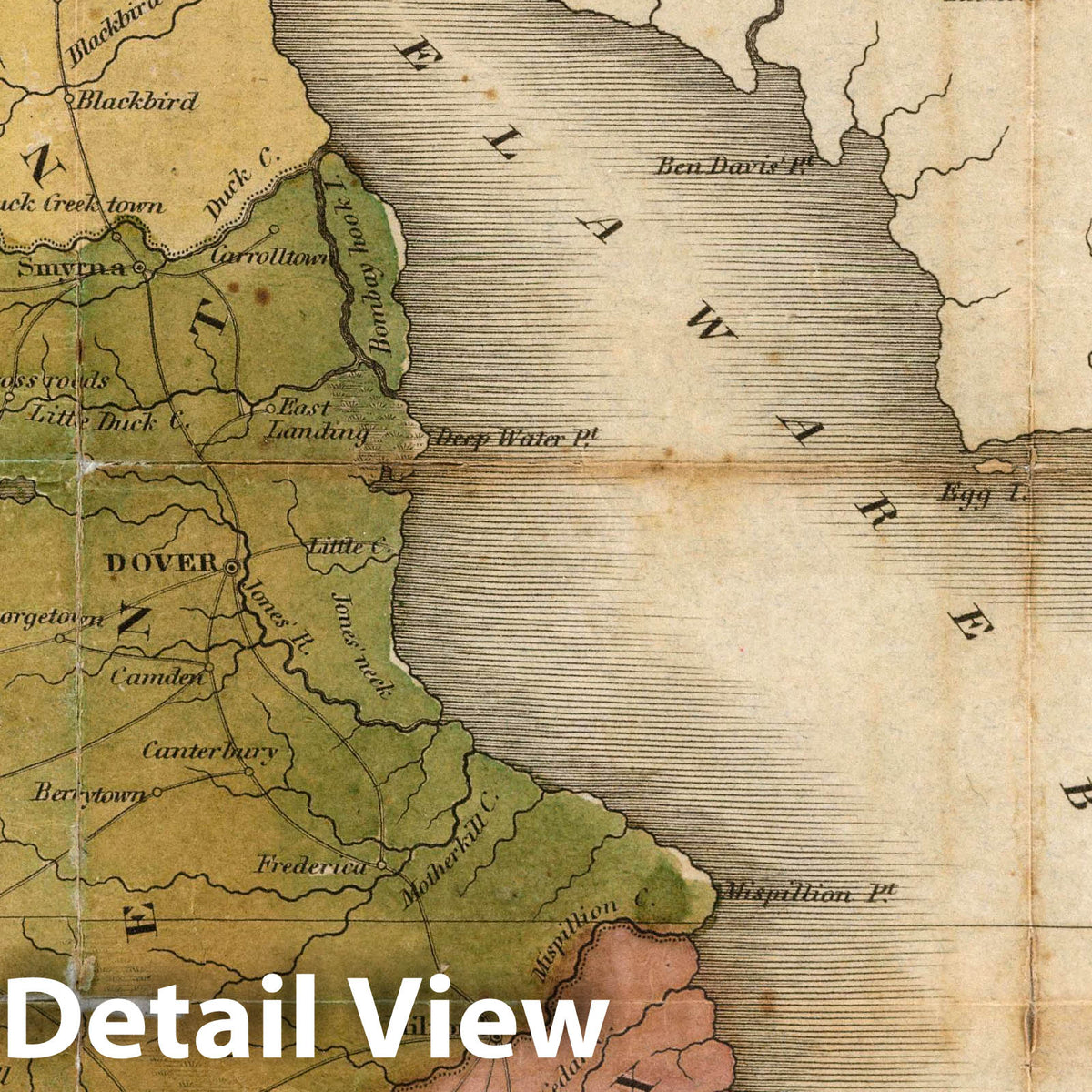 Delaware, 1829 - Historical Map Print
