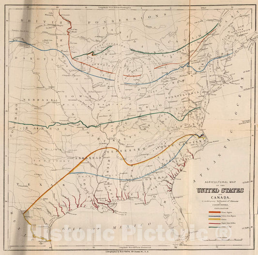 Historic Map : Survey Book - 1867 Agricultural Map of The United States and Canada. - Vintage Wall Art