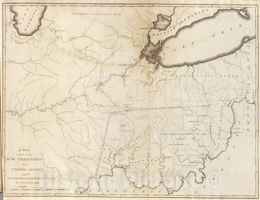 Historic Map : 1811 Map of Part of The N: W: Territory of The United States. - Vintage Wall Art