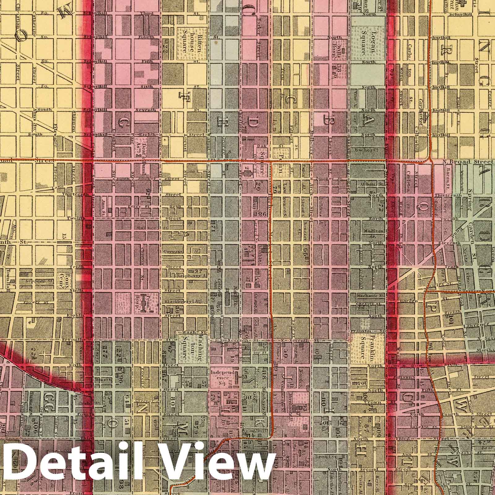 Philadelphia 1853 City Plan - Historical Map Print