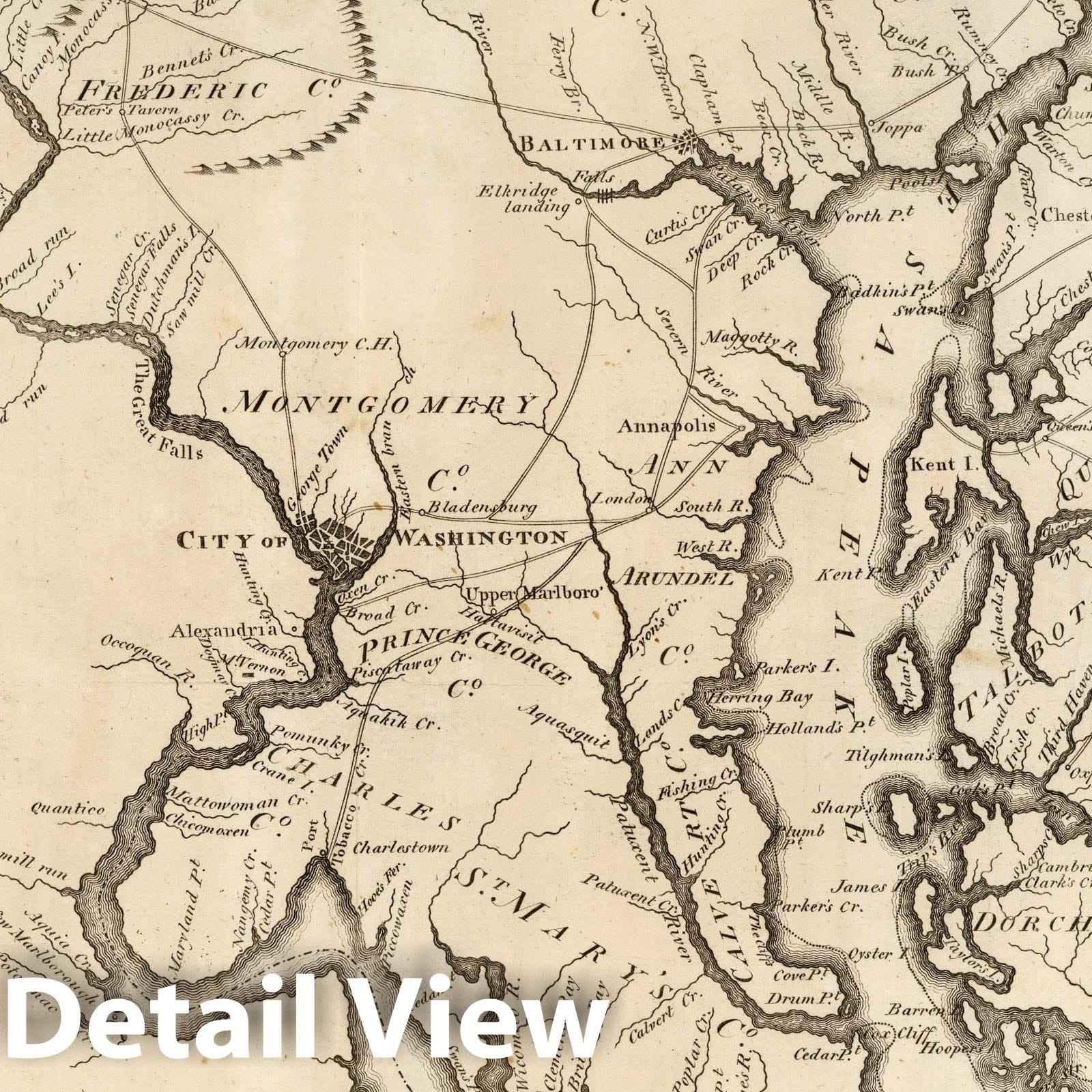Maryland - River Map, 1795 - Historical Map Print